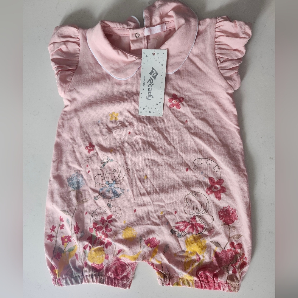 Pink Floral Baby Girl Summer  Romper 9 Months